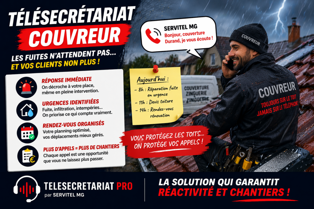 Télésecrétariat pour les couvreurs