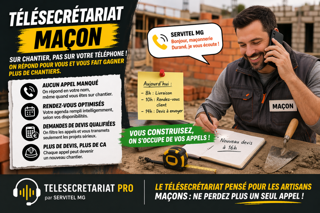 Télésecrétariat pour maçon