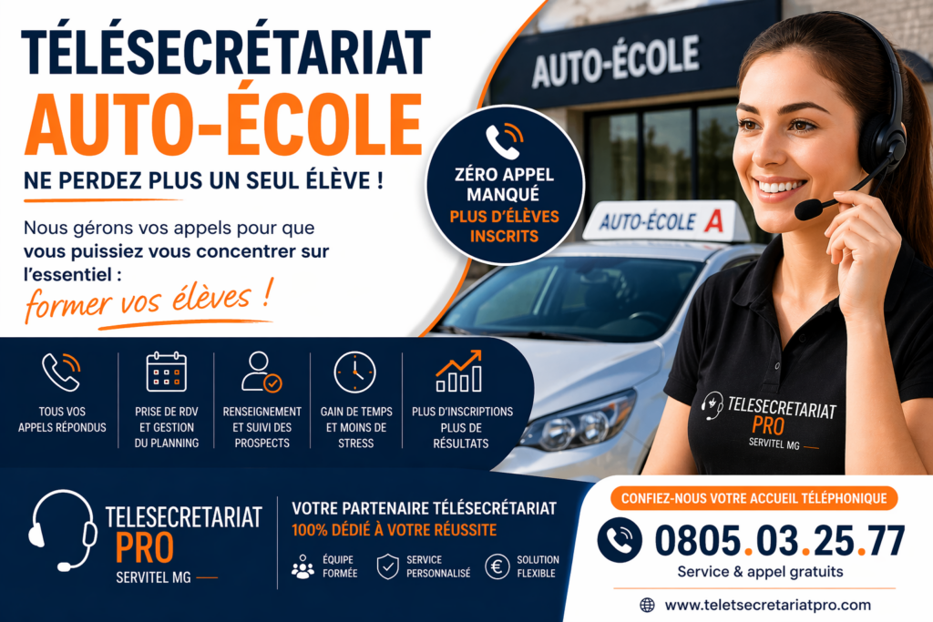 Télésecrétariat pour auto école